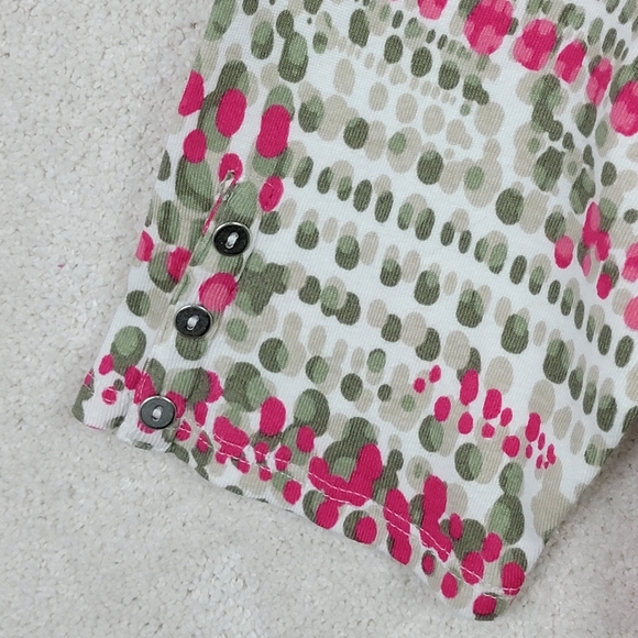 Chico's Drops Of Rain Sadie Boat Neck Button Elbow Sleeve Knit Top S ( 1 ) NEW - Picture 6 of 10